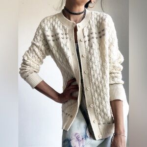 Vintage Granny Pointelle Cardigan